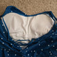 Blue Polka Dot Tankini Wrap Adjustable Tank Top Swimwear Plus XXL 1XL