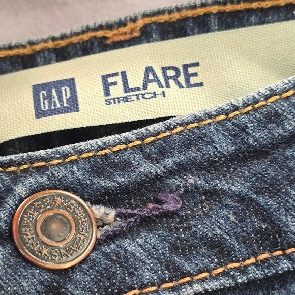GAP Blue Stretch Flare Straight Denim  Pants Jeans 16R