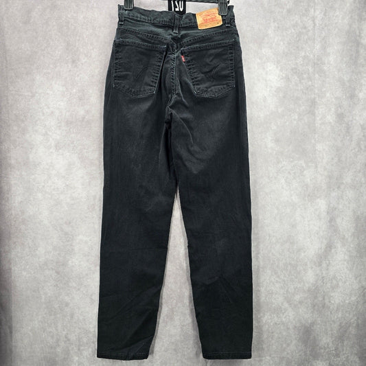 Levi's Classic Slim Stretch Tapered Leg Black Denim Pants 513 Jeans 8M