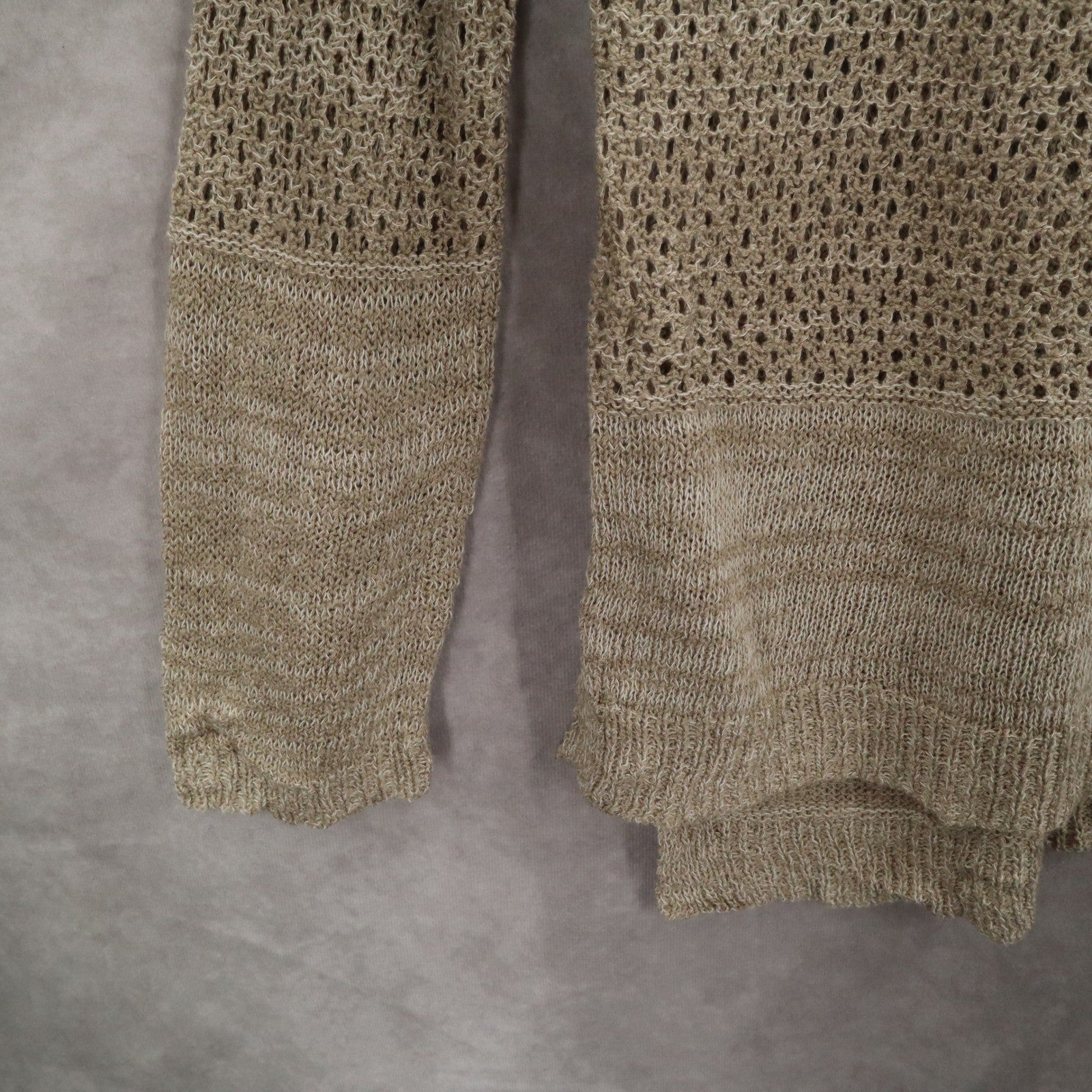 Jack By BB Dakota Tan Linen Cotton Pullover Knit Preppy Sweater Small
