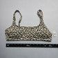 Xhilaration Cream Animal Print Swim Sports Bra Beach Bralette Bikini Top L Large