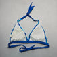 Winki Girl Blue Tie Dye Halter Tie Swim Sports Bra Beach Bikini Top L Large
