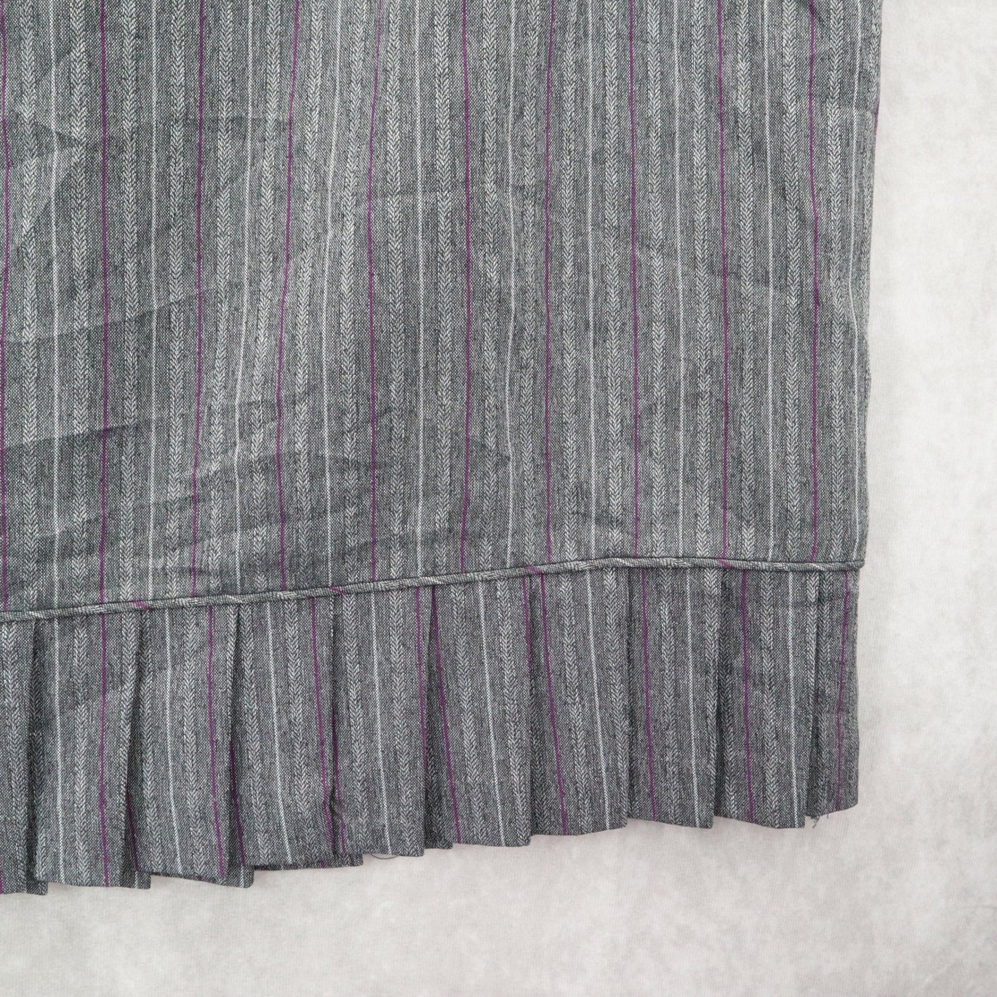 Gray Stripe Pleated Stripe Zip Business Casual Formal Office Workwear Plus 22W