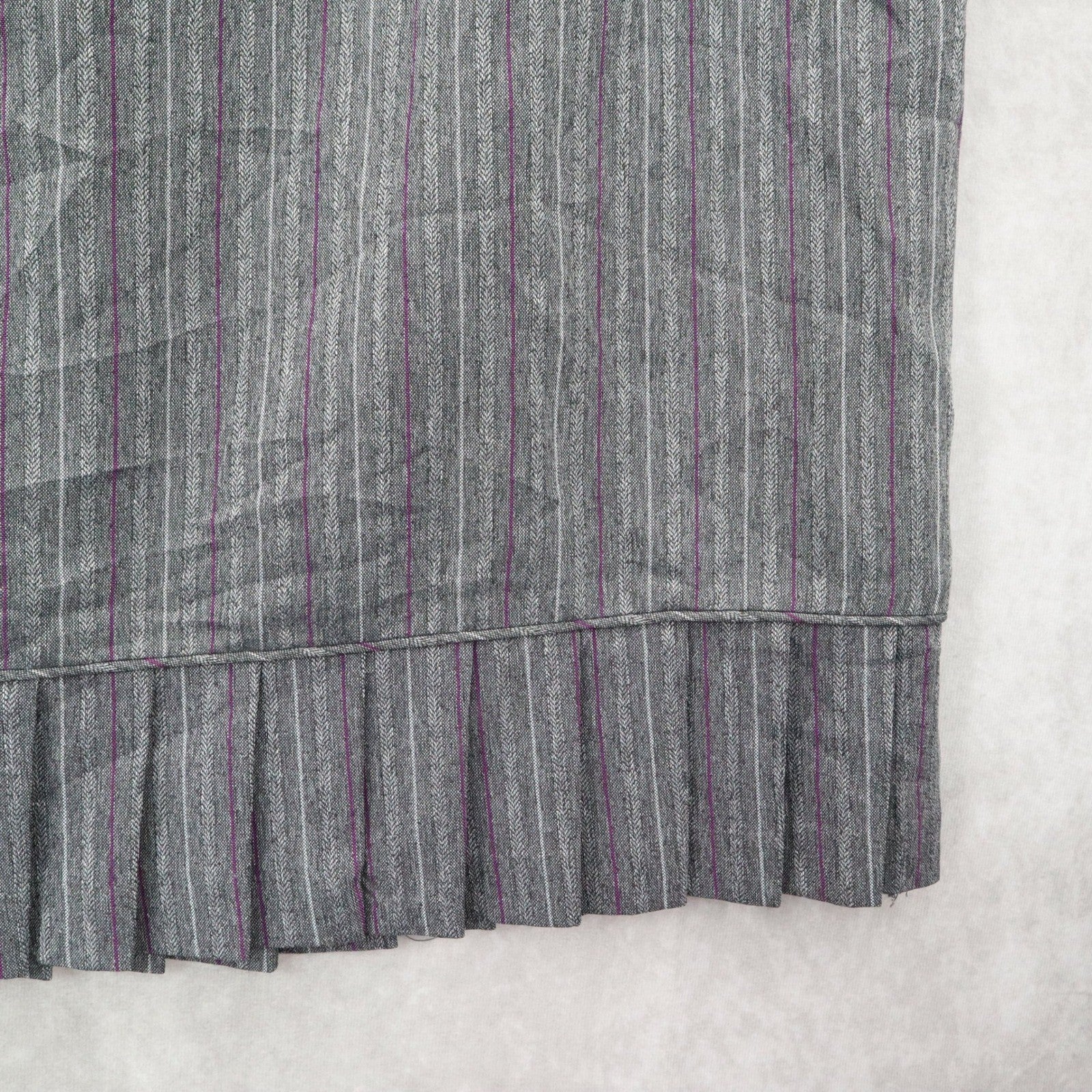 Gray Stripe Pleated Stripe Zip Business Casual Formal Office Workwear Plus 22W