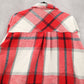 Trendy Queen Red Long Sleeve Plaid Flannel Button Down Pocket Shacket Large