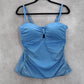 Jantzen Blue Padded Swim Active Sports Bra Flirty Bow Beach Tankini Top M Medium