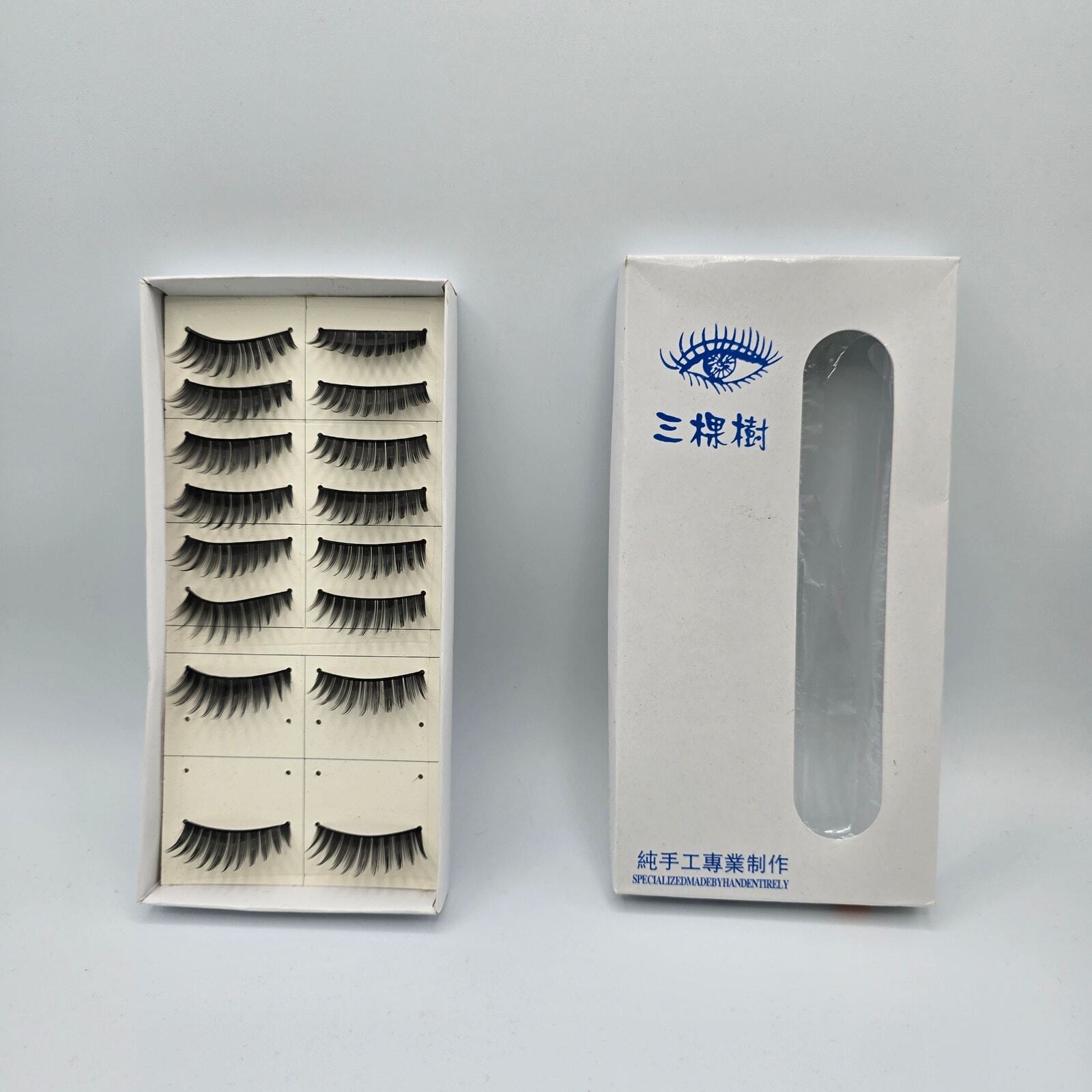 8 Pair of Faux Artificial Eyelashes Black Full Long Thick Hair Volume Set
