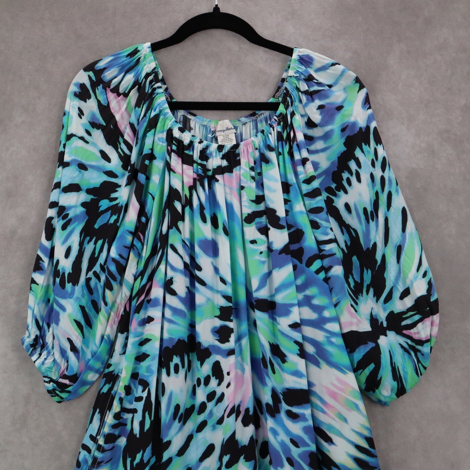 Tommy Bahama Blue Short Fit Flare Preppy Cocktail Business Colorful Dress Small