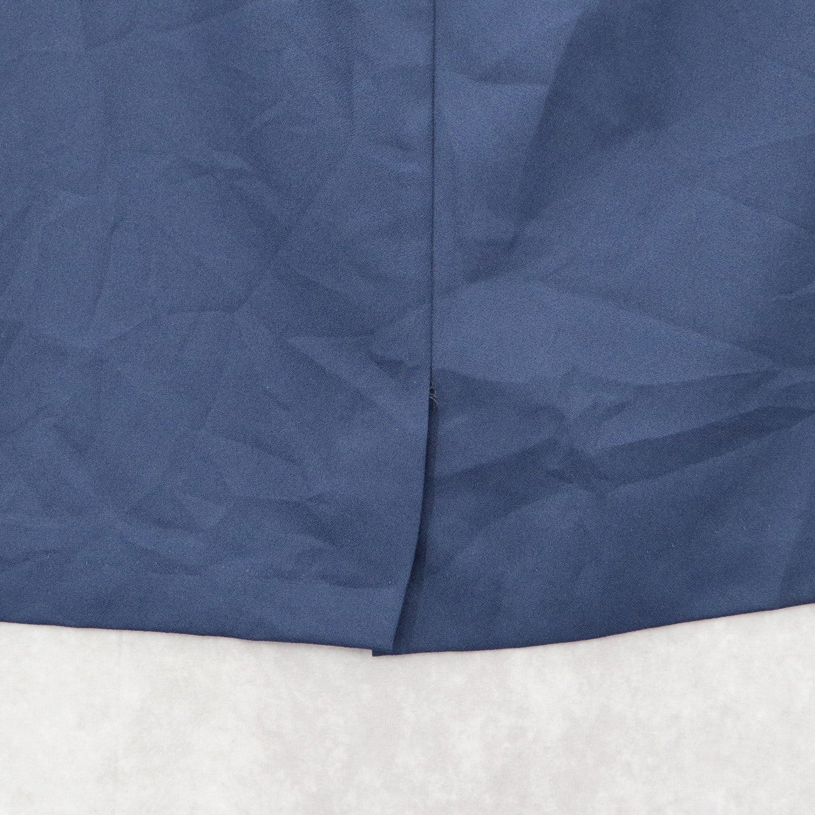 Navy Blue Pencil Secretary Business Casual Pull On Elastic Knee Length Skirt 14