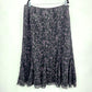 Cato Black Floral Midi Flare Y2K Cottagecore Flirty Skirt Bottom Plus 18/20W
