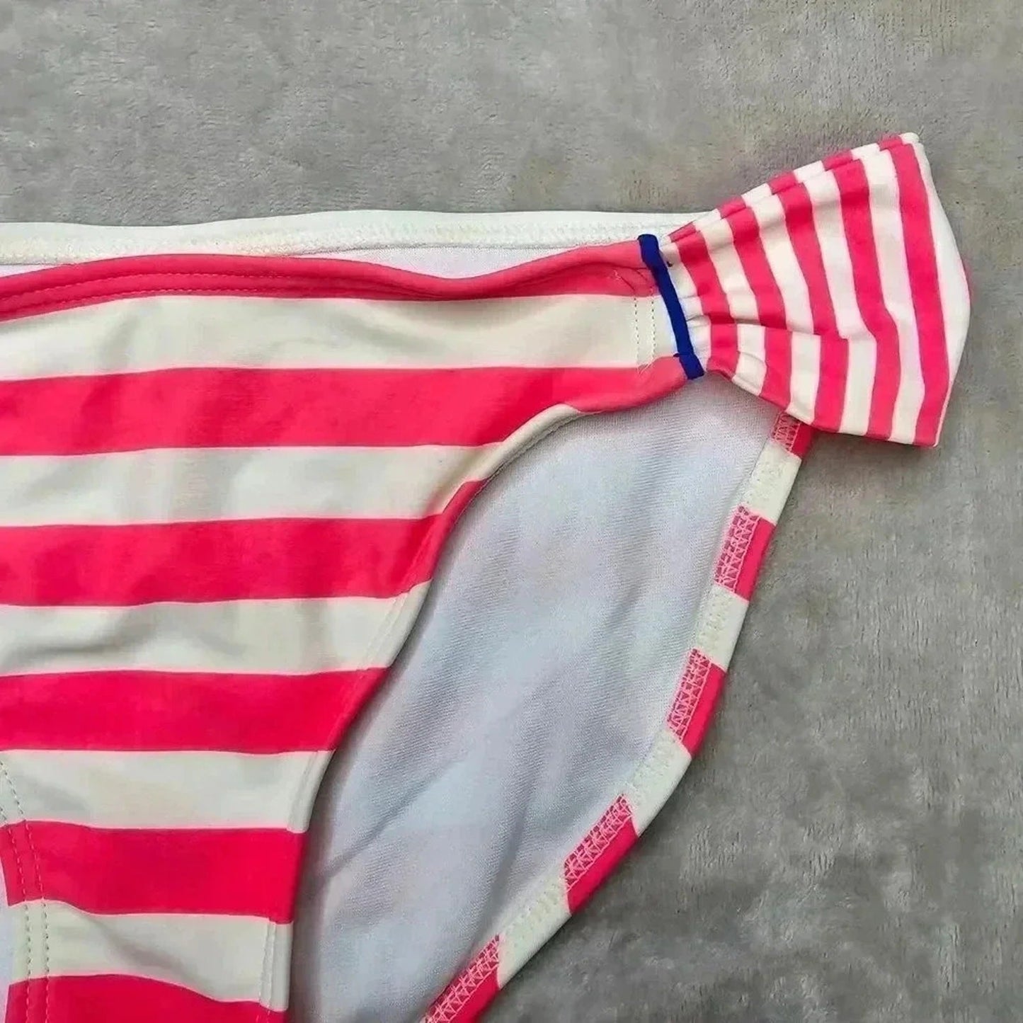 Gianni Bini Pink Stripped Bikini Bottom Swimwear Swimsuit Size Large