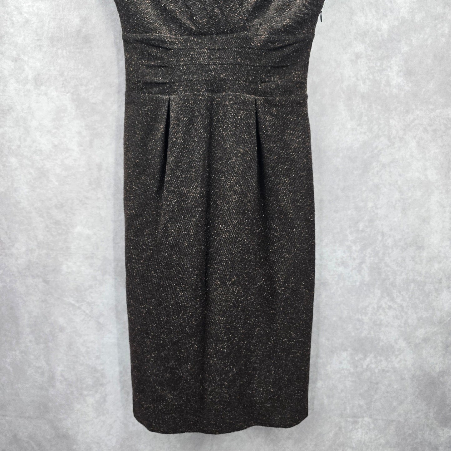 Banana Republic Brown Speckle Wool Silk Knee Length Dress 4 Small