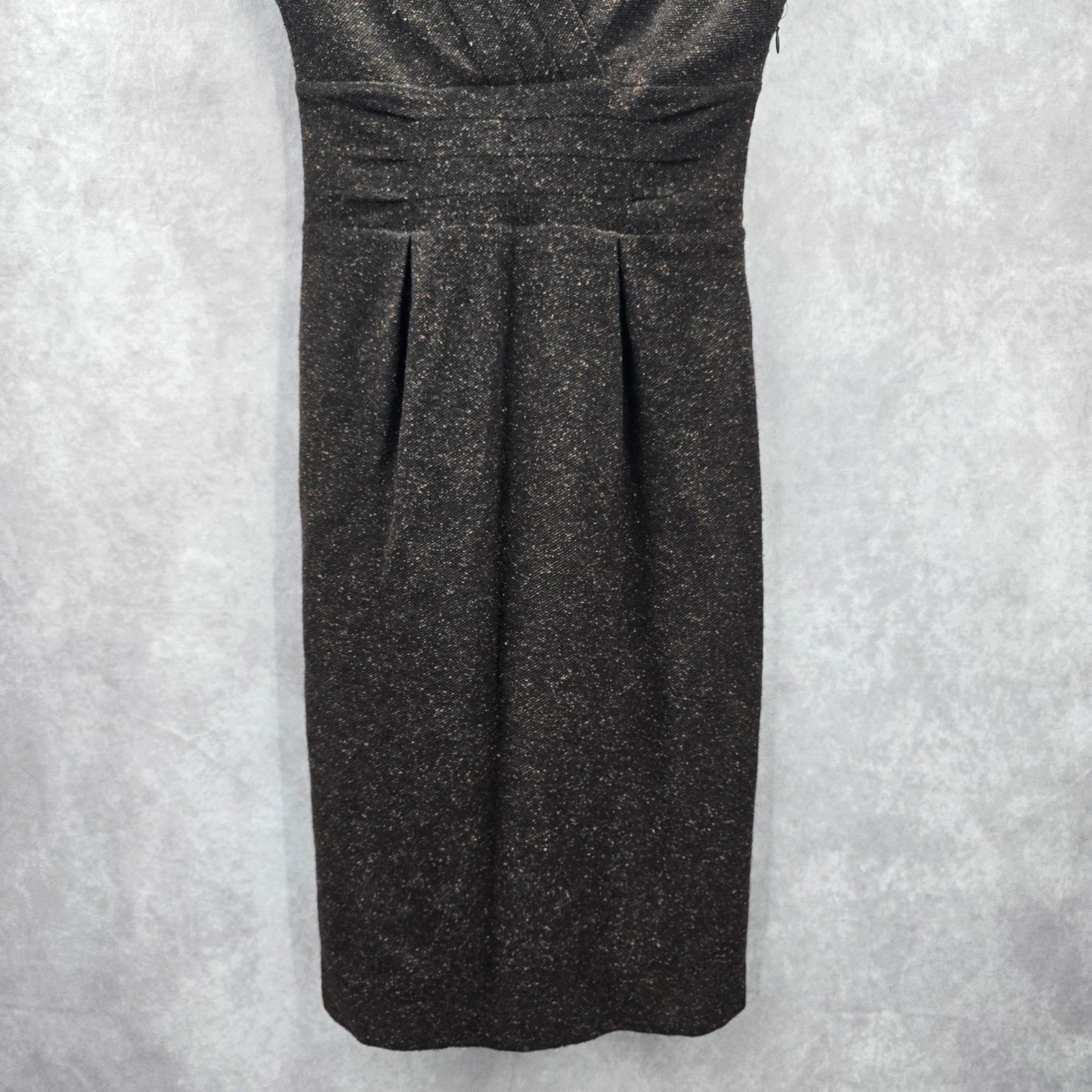 Banana Republic Brown Speckle Wool Silk Knee Length Dress 4 Small