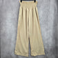 Cream Tan Smock High Rise Wide Leg Pocket Flowy Boho Dress Pants Plus 2XL