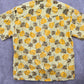 Blue Wave Yellow Palm Tropical Surf Island Vintage Cotton Relax Hawaiian Shirt M