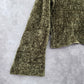Charlotte Ruse Green Turtleneck Crop Chenille Flare Sleeve Y2K VTG Sweater Small