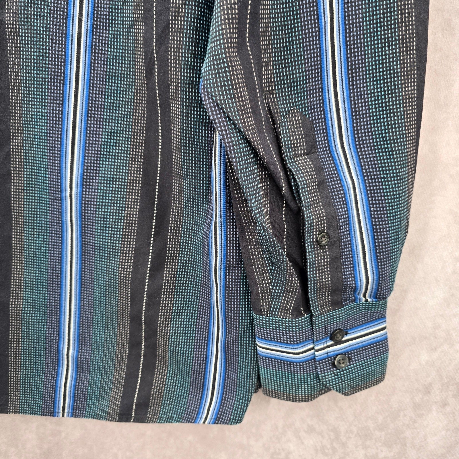 Artisti Italiani Blue Stripe Mens Button Down Cotton Long Sleeve Preppy Shirt XL