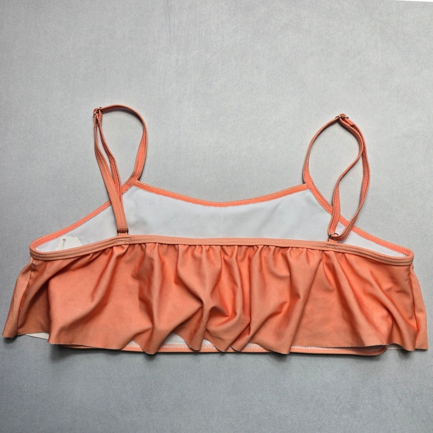 Orange Cover Pull On Swim Boho Fun Sports Bra Beach Bralette Bikini Top L Large