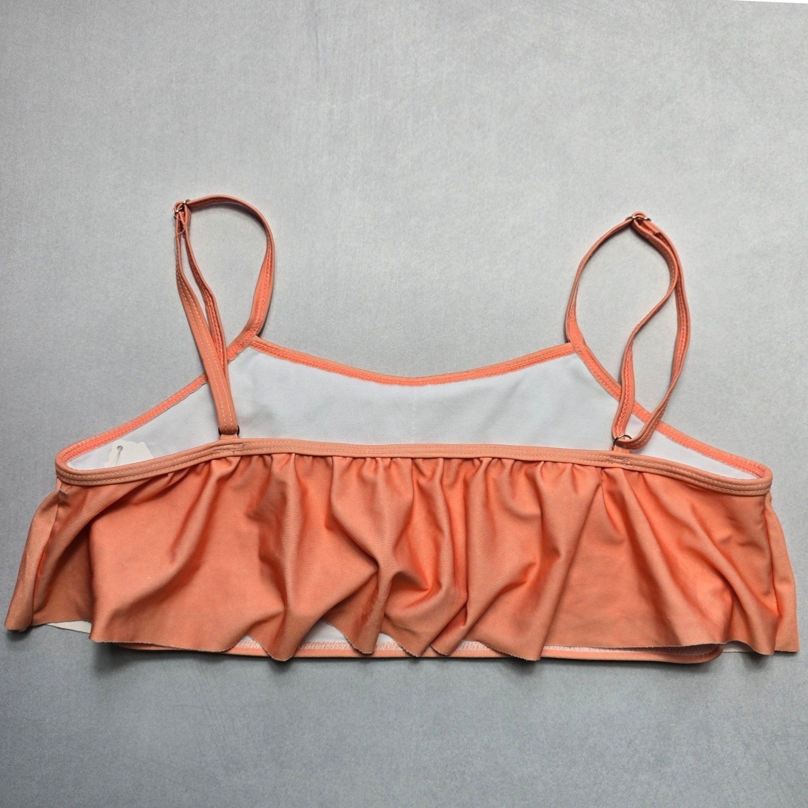 Orange Cover Pull On Swim Boho Fun Sports Bra Beach Bralette Bikini Top L Large