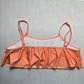 Orange Cover Pull On Swim Boho Fun Sports Bra Beach Bralette Bikini Top L Large