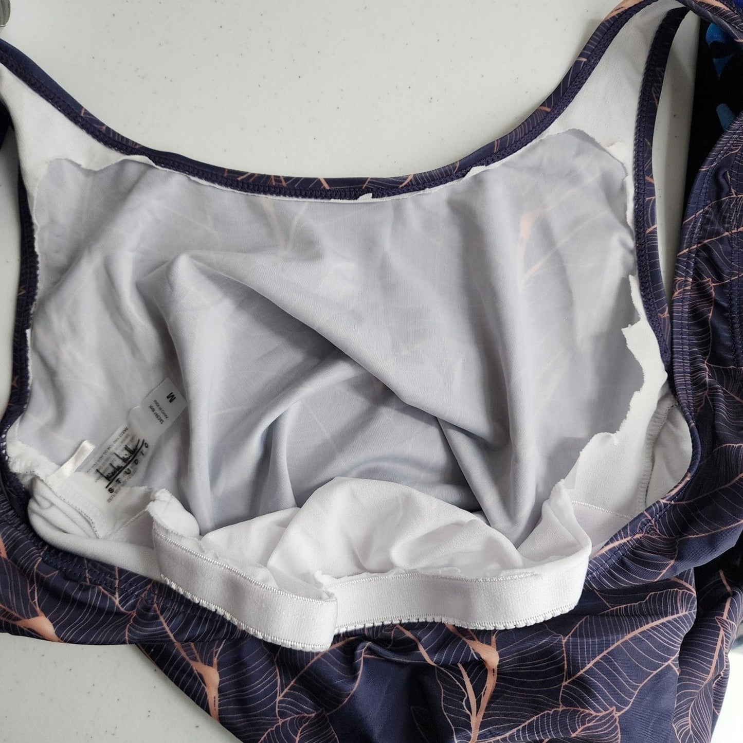 Nicole Miller Studio One Piece Purple Swimsuit Swimwear Bathing Suit Medium