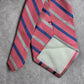 Stafford Red Blue Silver Stripe Repp Geometric 100% Silk Mens Neck Tie Executive