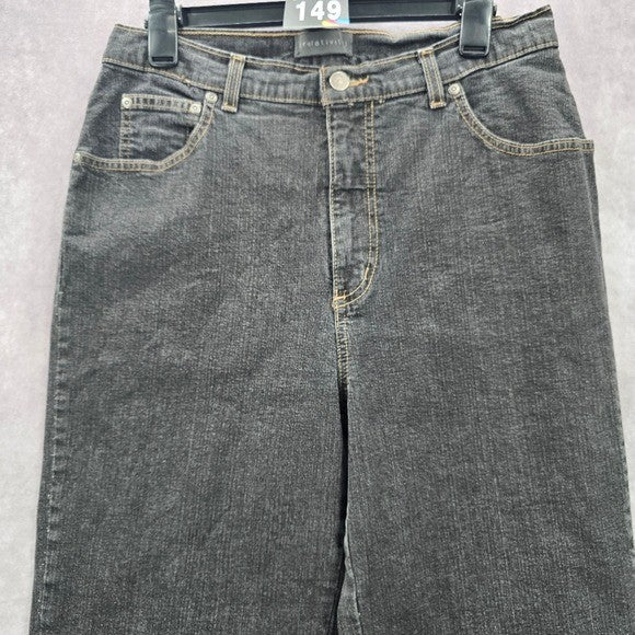 Relativity Black Missy Straight Tapered Denim Jeans Pants 14