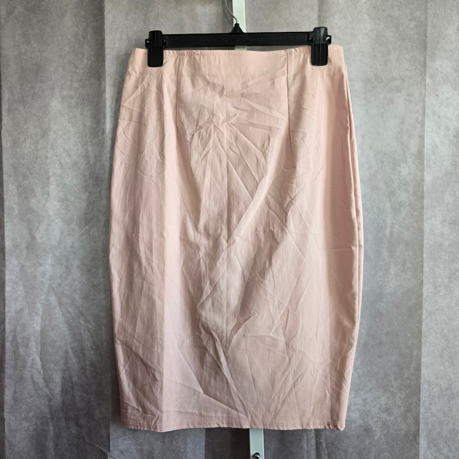 Marianne Blush Pink Pull On Knee Length Pencil Business Casual Skirt Plus 1X