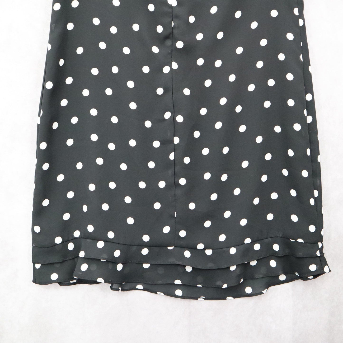 Apostrophe Black Polka Dot Sleeveless Dress Knee Length Retro Tie Chic Large 12