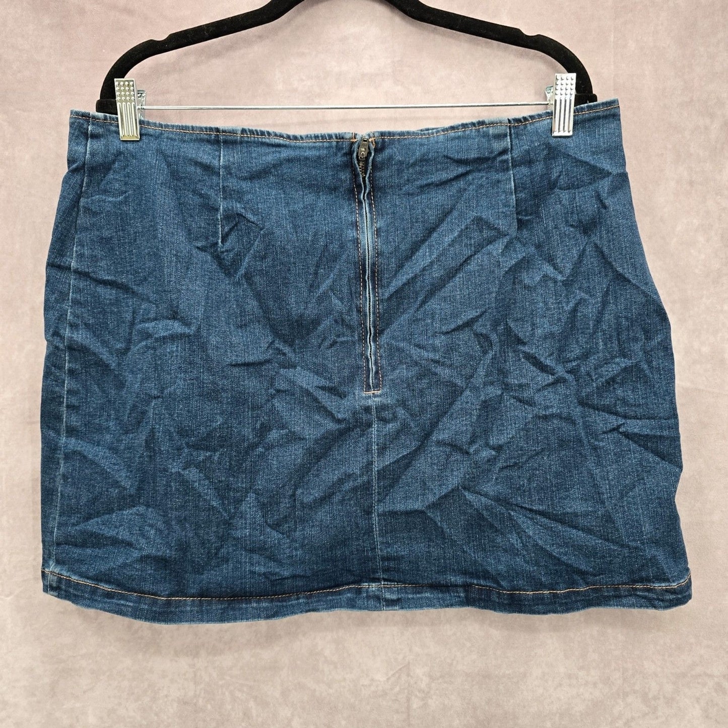 Wild Fable Blue Denim Zip Up Jeans Y2K Short Mini Skirt Zip Up Plus 18