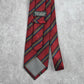 Daniel De Fasson Studio Red Blue Stripe Plaid 100% Silk Men's Neck Tie Executive