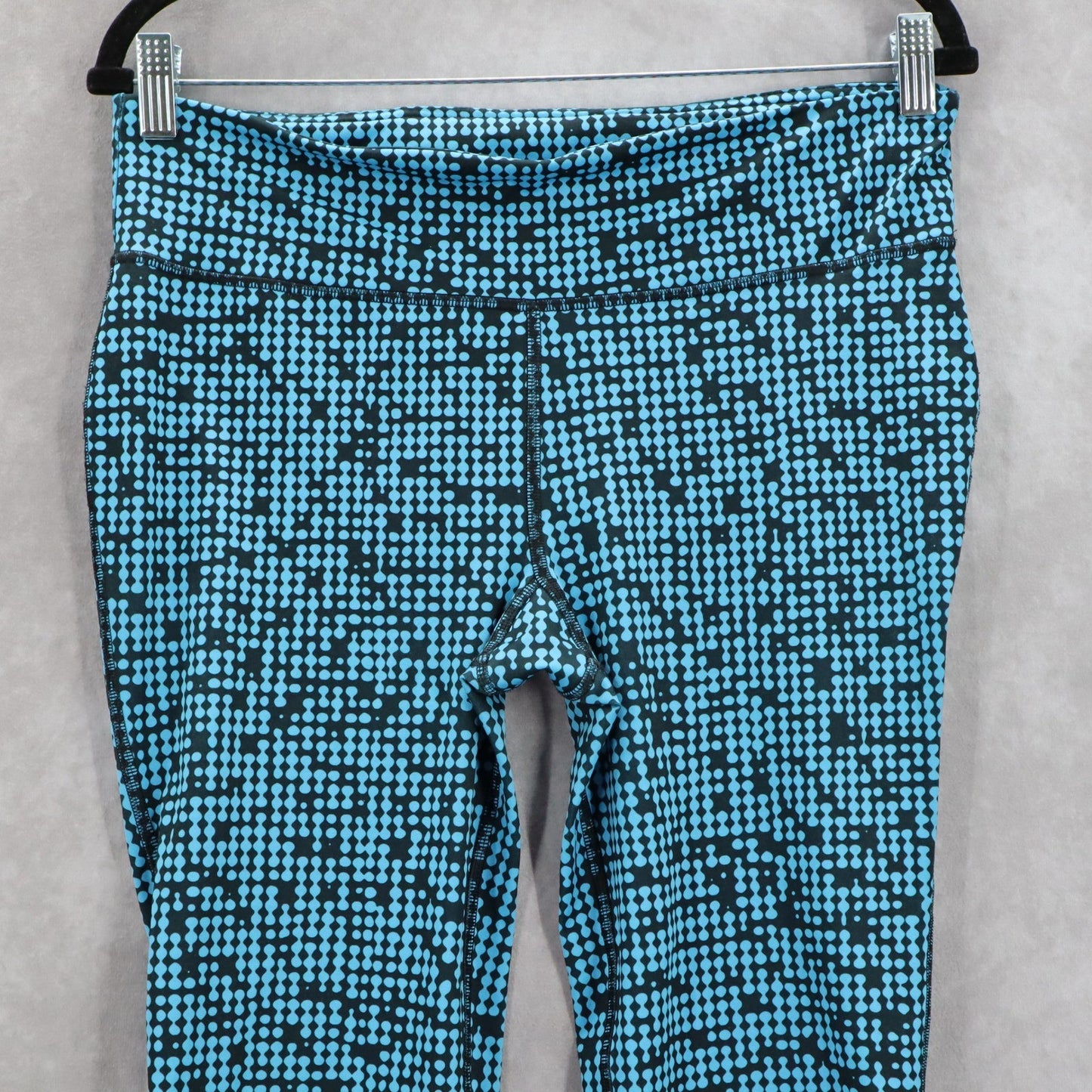 Under Armour Blue Black Dot Cropped Activewear Yoga Leggings Active Sports Large