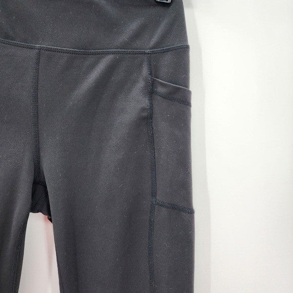 Reebok Black Leggings Sports Crop Ankle Athletic Sports Active Pants L Large