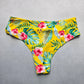 Yellow Floral Swim Beach Cheeky Flirty Boho Bikini Bottom L Large