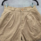 Liz Claiborne Tan Flat Front Bermuda Cotton Petite Bottoms Pants Shorts 12