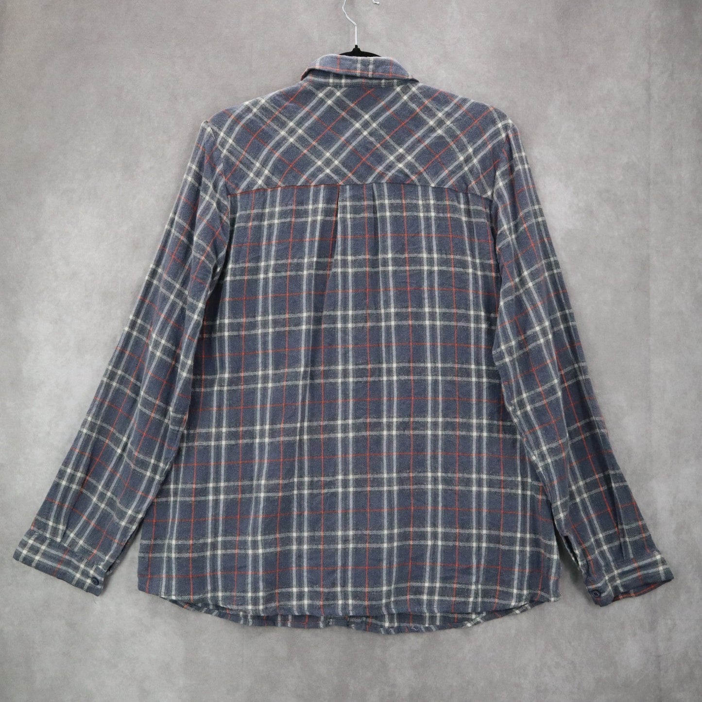 Entro Gray Plaid Flannel Button Down Western Cotton Tartan Extra Large XL