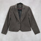 Worthington Brown Pinstripes Notch Short Blazer Coat Suit Jacket Petite Small
