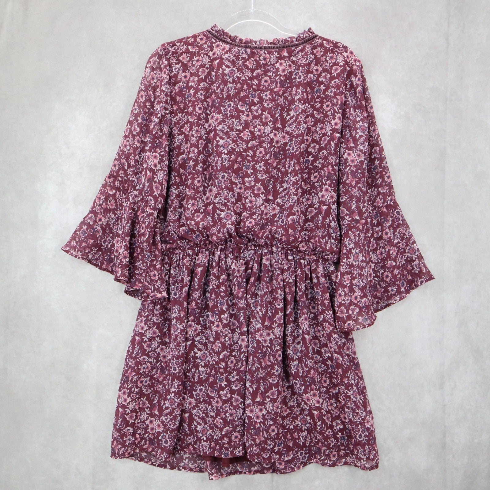 Speechless Purple Floral Fit Flare Boho Ruffle Flirt Bell Sleeve Dress Plus 1X