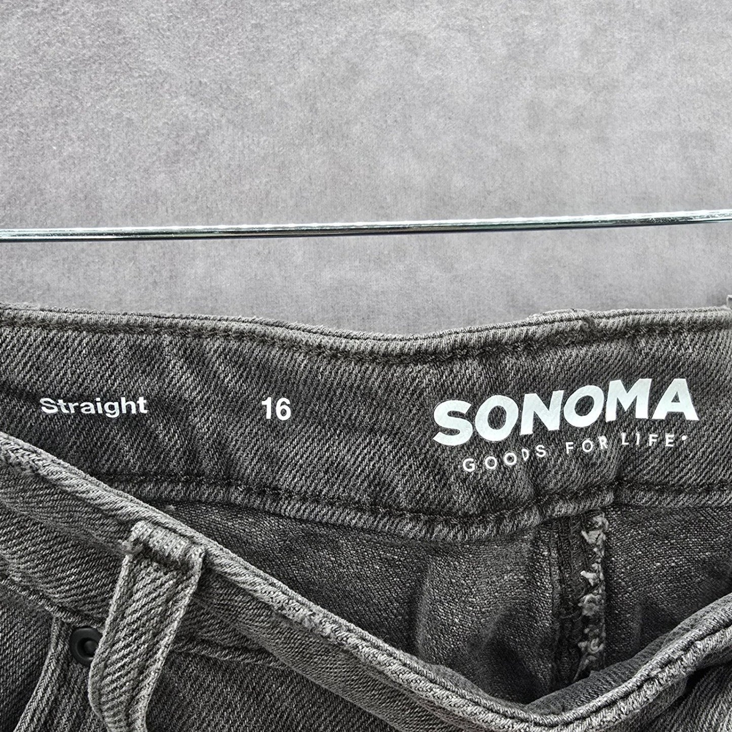 Sonoma Gray Straight Classic High Rise Vintage Style Pants Denim Jeans Plus 16
