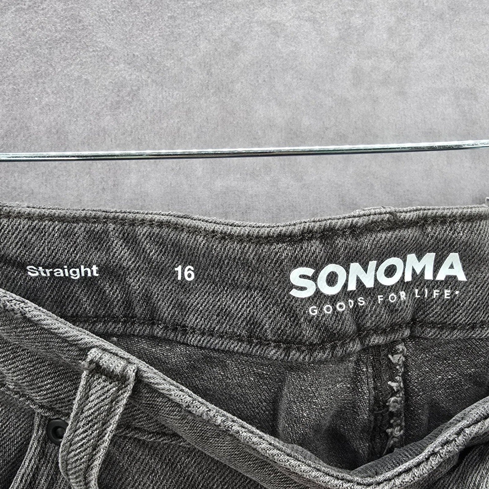 Sonoma Gray Straight Classic High Rise Vintage Style Pants Denim Jeans Plus 16