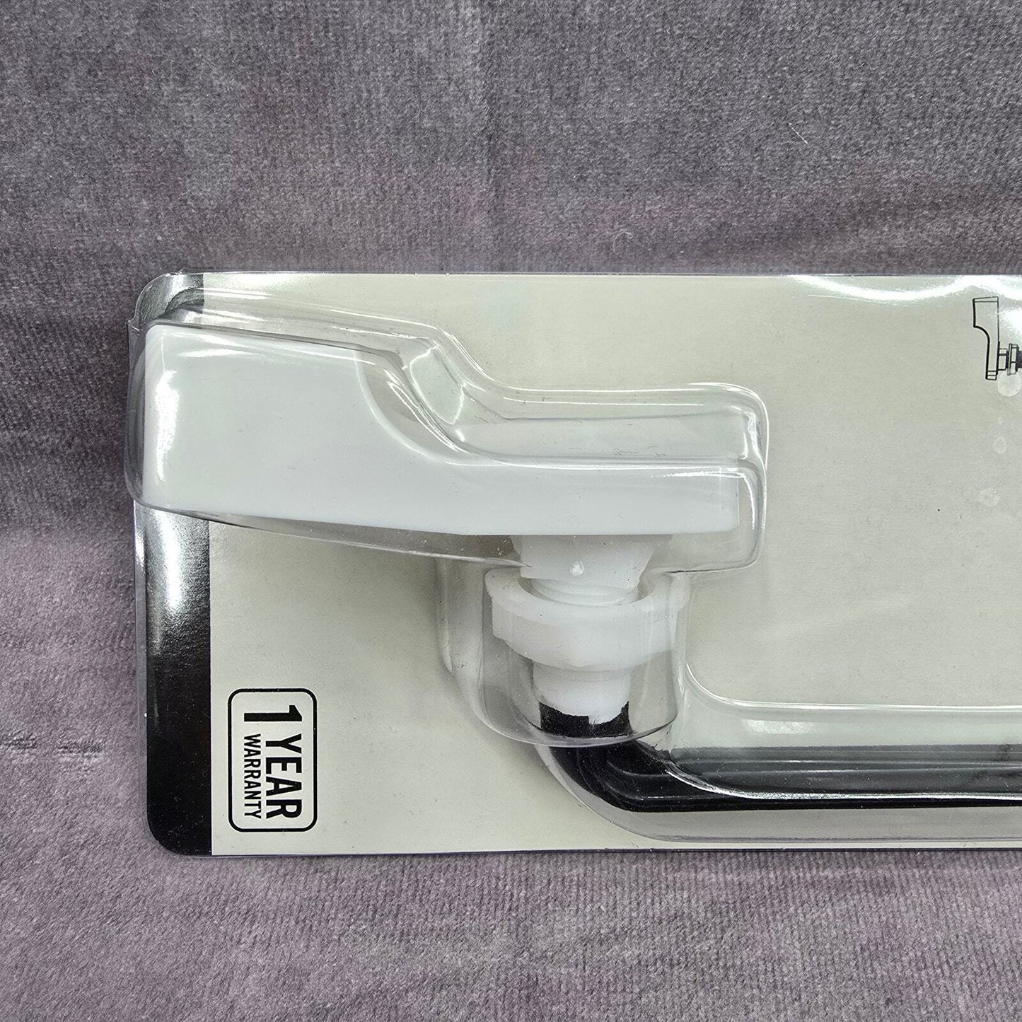 Everbilt Universal Toilet Tank Lever Plastic Handle Arm White Front Angle Mount