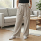 Evolutionary Tan Ruffle Pull On Wide Leg Belt Boho Comfy Trouser Pants L Large