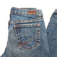 Calvin Klein Blue Floral Embroidered Low Rise Flare Denim Jeans Pants S Small 4