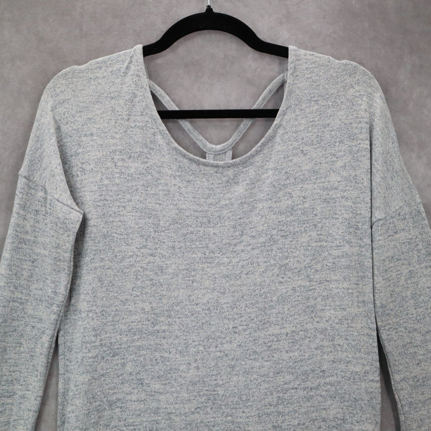 Athleta Gray Long Sleeve Knit Tunic Top Stretch Pullover Soft XS Extra Small