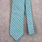 Saddlebred Blue Stripe Repp Geometric Executive 100% Silk Men's Neck Tie