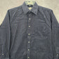 Eighty Eight Blue Long Sleeve Polka Dot Button Down Mens Shirt Cotton Small