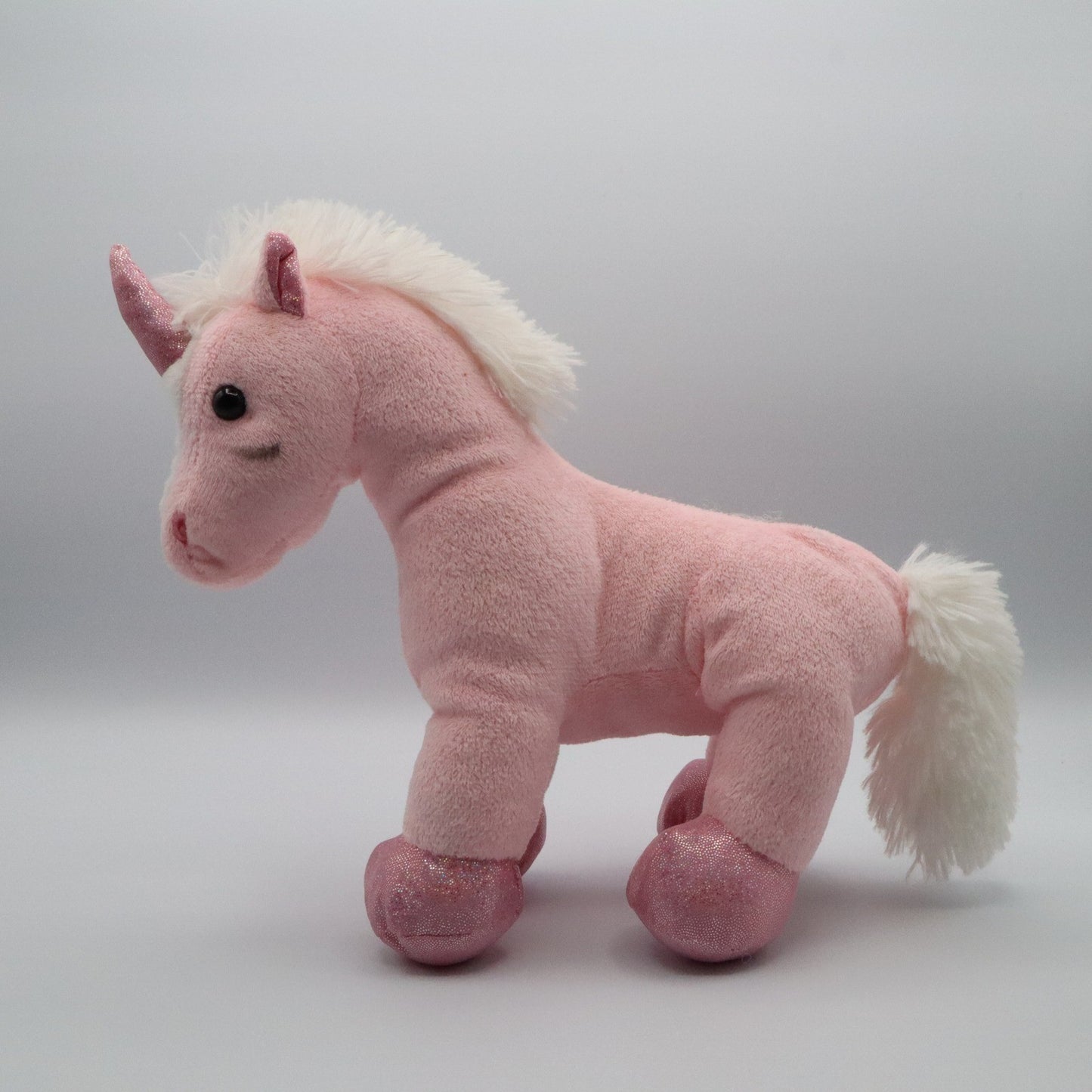 Pink Plush Unicorn Stuffed Animal Toy Soft Cuddly Sparkle Hooves Gift 11"