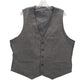 Gray Plaid 5 Button Point Bottom Waistcoat Formal Tuxedo Suit Vest 44S XL