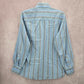 Artisti Italiani Blue Stripe Mens Button Down Long Sleeve Cotton Dress Shirt XL