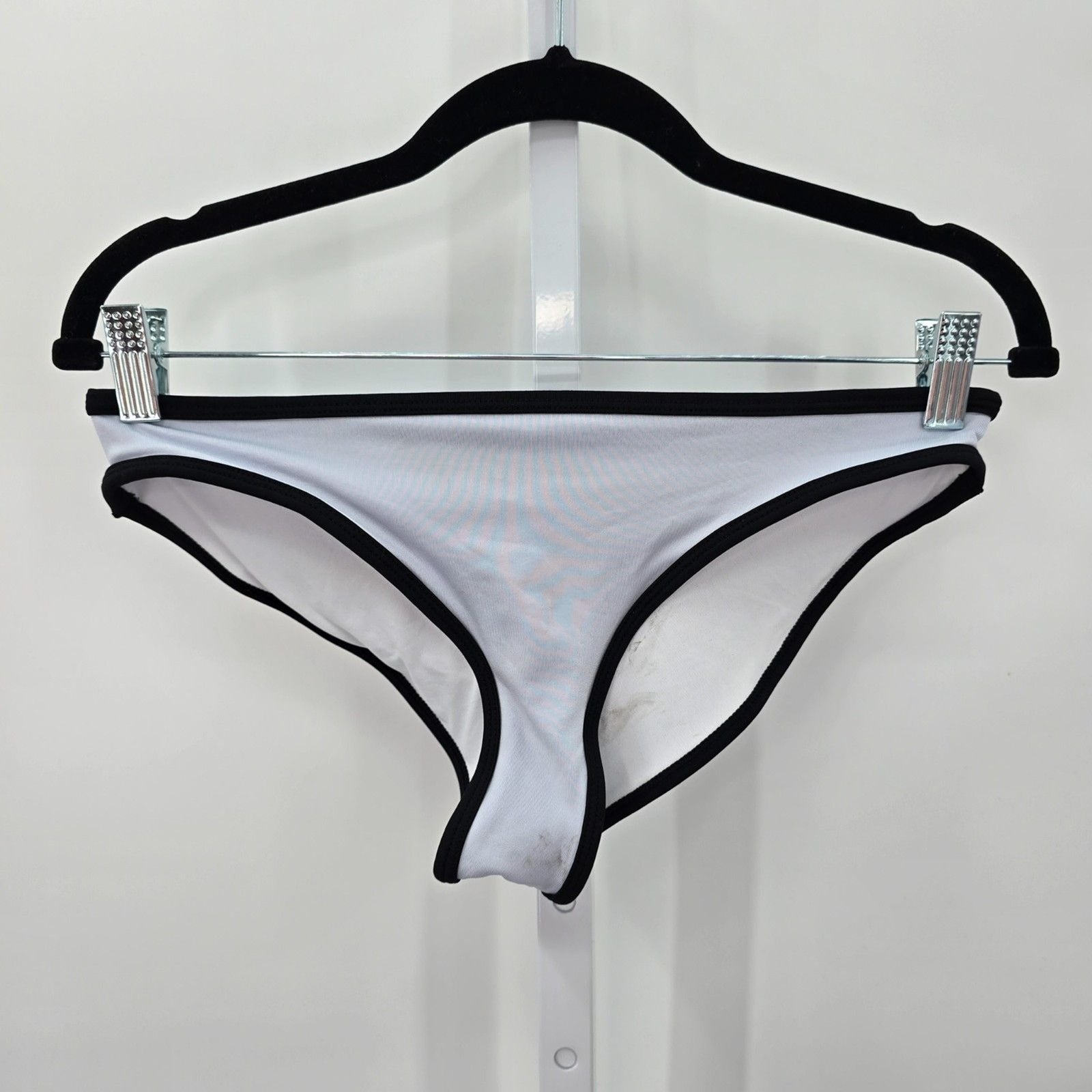 Victoria Secret Pink Active White Black Cheeky Bikini Bottoms Swim Size Medium